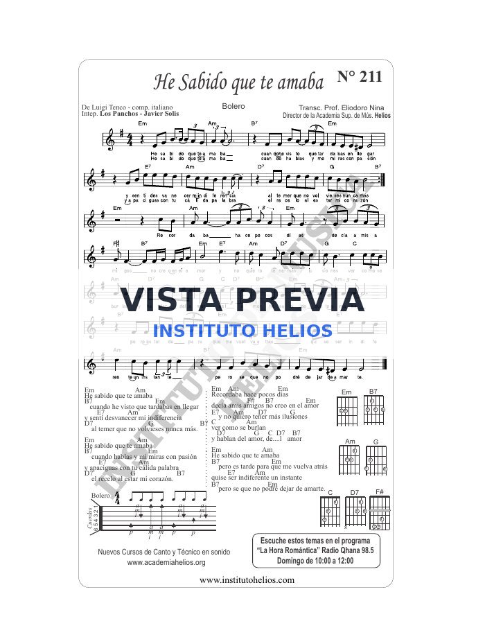 Vista previa de He Sabido que te amaba